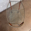 MCM 50's Bar Cart with 2 Glass Shelves and Teak Sides