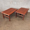 Pair Of Mid Century Modern Solid Walnut End Tables By Motif