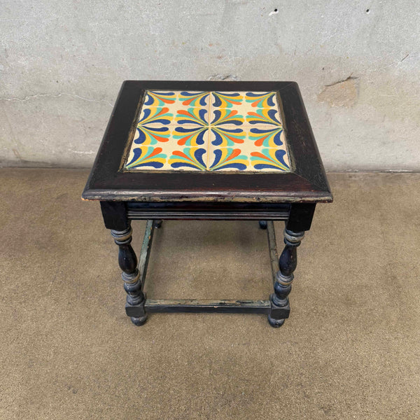 Vintage California Rustic Tile Top Table