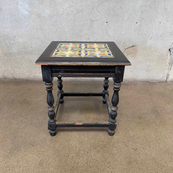Vintage California Rustic Tile Top Table