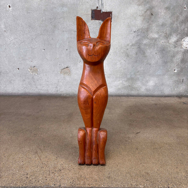 Large Wooden Tiki Cat