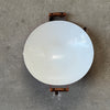 Vintage Orange & White Enameled Metal Paella or Wok