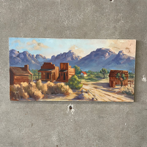 ✝️From old American canvas✝️ ANTIQUE OIL PAINTING CANVAS SIGNED ALBERT AMERICAN ARTIST