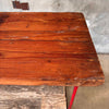Vintage Industrial Red Metal and Wood Rolling Table