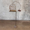 1920s French Brass Birdcage and Brass Hook Stand