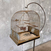 1920s French Brass Birdcage and Brass Hook Stand