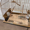 1920s French Brass Birdcage and Brass Hook Stand