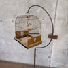 1920s French Brass Birdcage and Brass Hook Stand