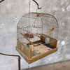 1920s French Brass Birdcage and Brass Hook Stand