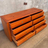 D Scan Captain Line Mid Century Danish Teak & Brass Long Dresser