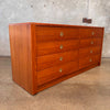 D Scan Captain Line Mid Century Danish Teak & Brass Long Dresser