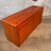 D Scan Captain Line Mid Century Danish Teak & Brass Long Dresser