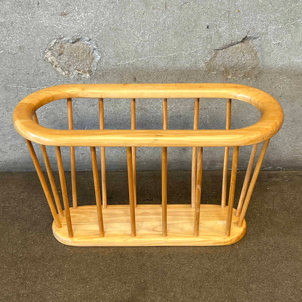 Vintage Hardwood Arthur Umanoff Style Magazine Rack
