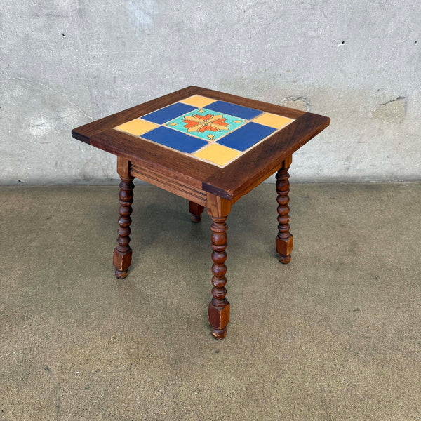 Vintage Rustic California Tile Top Table
