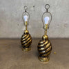 Pair of 1970s Westwood Industries Solid Brass Swirl Lamps