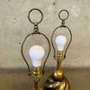 Pair of 1970s Westwood Industries Solid Brass Swirl Lamps