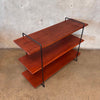 Mid Century California Modern Wrought Iron & Wood Shelf, 1950's