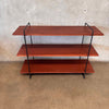 Mid Century California Modern Wrought Iron & Wood Shelf, 1950's