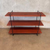 Mid Century California Modern Wrought Iron & Wood Shelf, 1950's