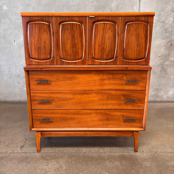 1960's Broyhill Mid Century Modern Emphasis Natural Walnut Gentleman's Chest