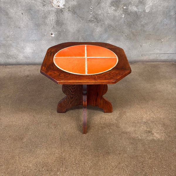 D + M 1930s California Orange Tile Table