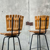 Pair of Arthur Umanoff Style Wood & Metal Barstools