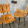 Pair of Arthur Umanoff Style Wood & Metal Barstools