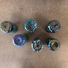 Set of Six Vintage Hand Blown Jim Bush 1993 Iridescent Art Glasses - Signed