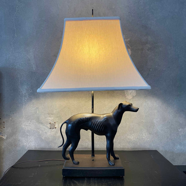 Vintage Bronze Greyhound Lamp Cottage Core French Country