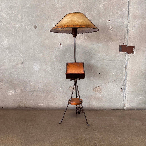 Monterey Furniture Iron & Leather Floor Lamp