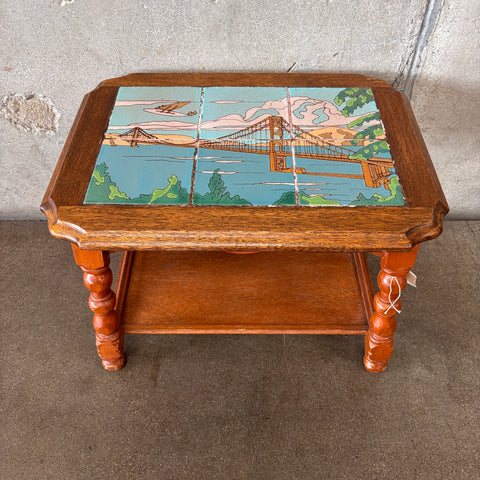 1930's Taylor Tile Scenic Table - Golden Gate Bridge