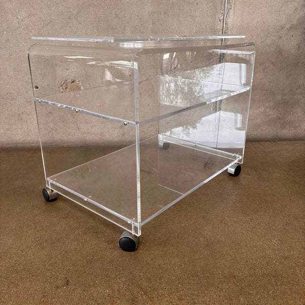 Lucite Cart With Lazy Susan