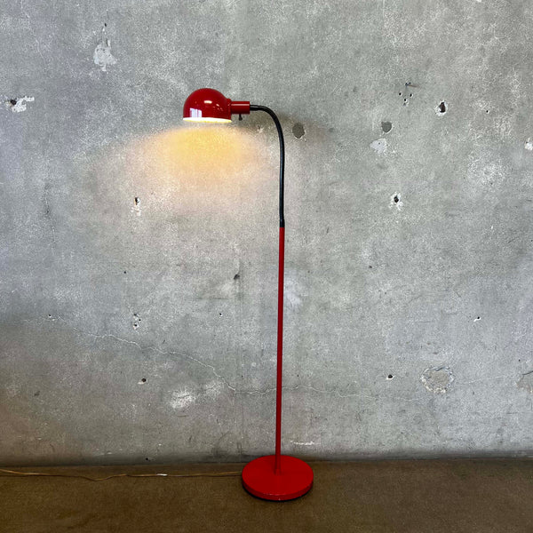 Vintage Red Gooseneck Floor Lamp