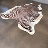 Painted Cow Hide Rug, Made In Brazil - Faux Zebra