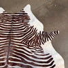 Painted Cow Hide Rug, Made In Brazil - Faux Zebra
