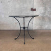 Green Granite & Black Wrought Iron Bistro Table With Umbrella Hole