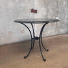 Green Granite & Black Wrought Iron Bistro Table With Umbrella Hole