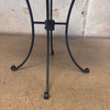 Green Granite & Black Wrought Iron Bistro Table With Umbrella Hole