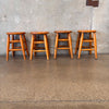 Set of Four 1950's Shop Wood Stools - Long Beach District