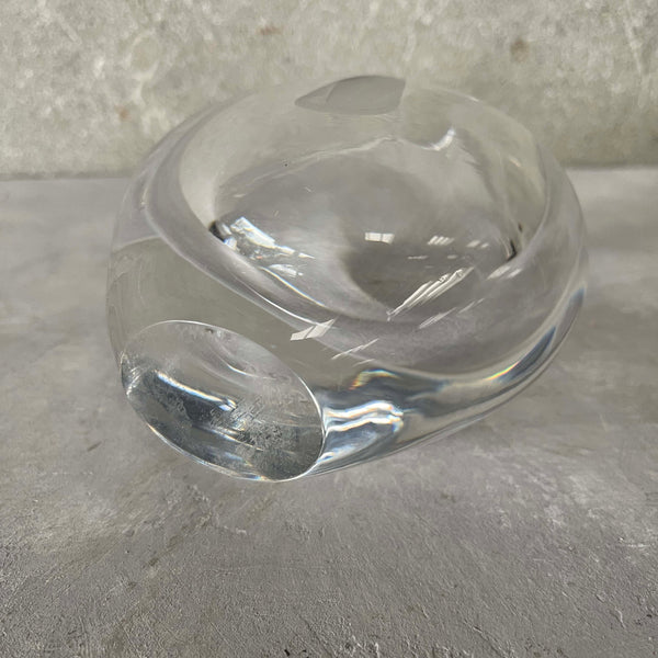 【ORREFORS】 ドロップデザイン　ティアドロップ　クリスタルボウル Orrefors Crystal Tear Drop Vase Etched Cat