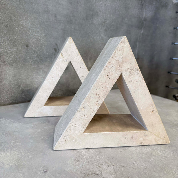 Travertine Bookends by Fratelli Mannelli for Raymor, Italy