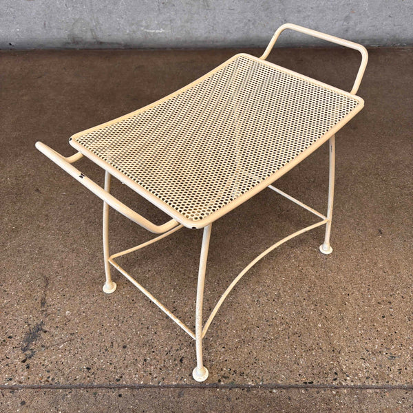Mid Century Modern Salterini Style Metal With Mesh Garden Stool