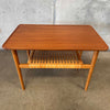 Mid Century Anton Kildeberg Mobler Teak, Oak, & Cane Side Table