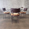 Five Piece Art Deco Patio Set - Table & Four Chairs w/ Cushions