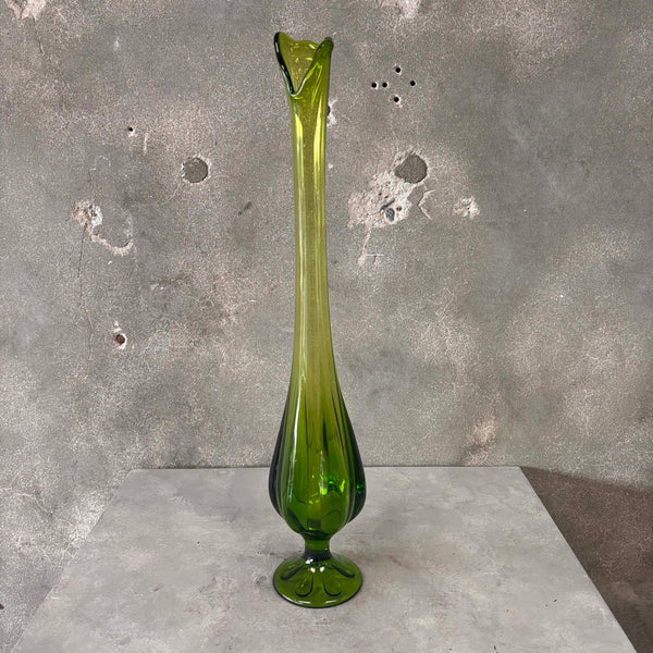 Vintage Viking Avocado Green Swing Footed Bud Vase