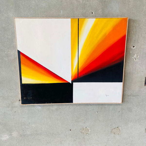 Mid Century Abstract Oil Painting Signed Mendelson 1969