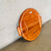Mid Century Danish Teak Tri-Fold Round Wall Mirror By Pedersen & Hansen