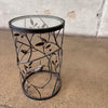 Metal Small Round Side Table / Plant Stand With Branches & Birds