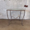 Vintage Salterini Wrought Iron Glass Top Console Side Table #1