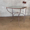 Vintage Salterini Wrought Iron Glass Top Console Side Table #2